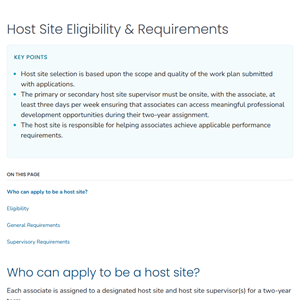 Host Site Eligibility & Requirements