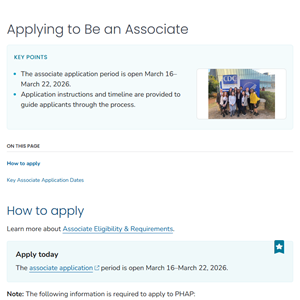 Applying to be an Associate