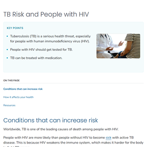 TB Risk and People with HIV
