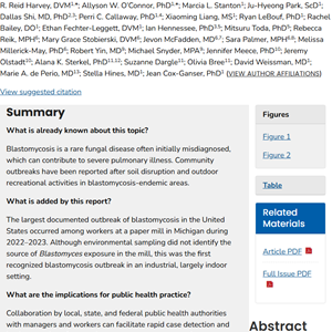 Outbreak of Blastomycosis Among Paper Mill Workers — Michigan, November 2022–May 2023