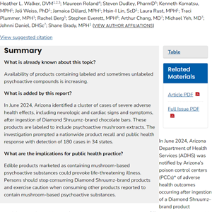 Notes from the Field: Severe Health Outcomes Linked to Consumption of Mushroom-Based Psychoactive Microdosing Products — Arizona, June–October 2024