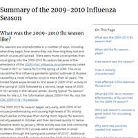 Past Flu Seasons:  2009-2010 Flu Season