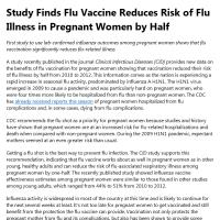Study Finds Flu Vaccine Reduces Risk of Flu Illness in Pregnant Women by Half
