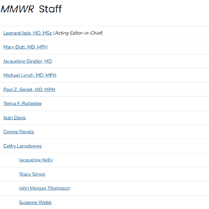 <em>MMWR</em>  Staff