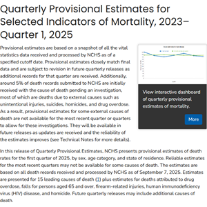 Quarterly Provisional Estimates for Selected Indicators of Mortality, 2022–Quarter 2, 2024