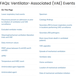 FAQs: Ventilator-Associated (VAE) Events