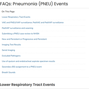 FAQs: Pneumonia (PNEU) Events